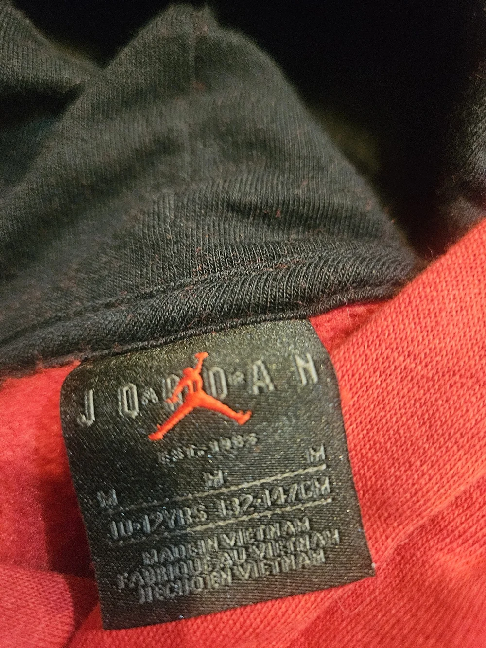 Jordan Red Sweatshirt with White Air Jordan Logo Boys